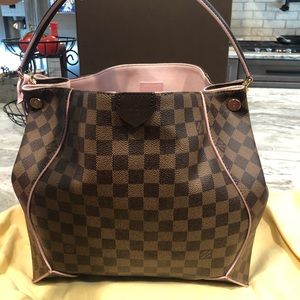 LOUIS VUITTON Damier EbeneCaissaHobo Roseballerine